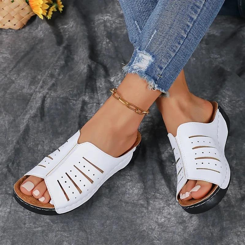 Large Sandals Women's Fish Mouth Thick Sole Flat Bottom Summer New Women's Sandals Casual Shoes  Women Sandals