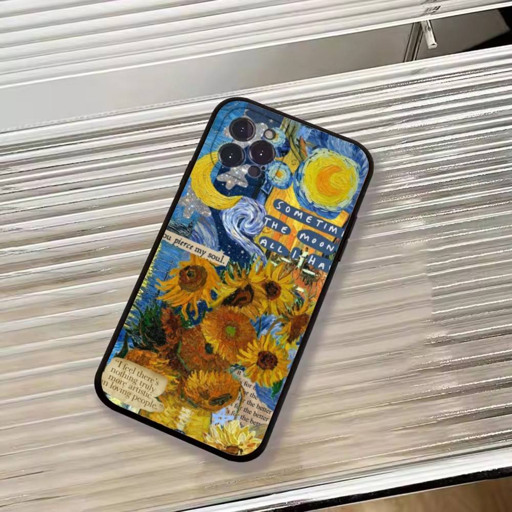 Van Gogh A-Art Aesthetic Phone Case For iPhone 17, 16,15,14,13,12,11 Plus,Pro Max, Others Soft Black Cover