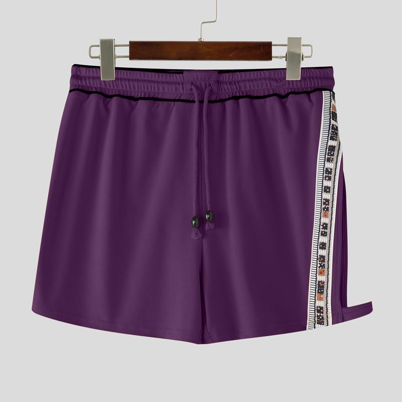 INCERUN Pánské elastické pasové výřezy patchworkové ležérní sportovní šortky horké kalhotky