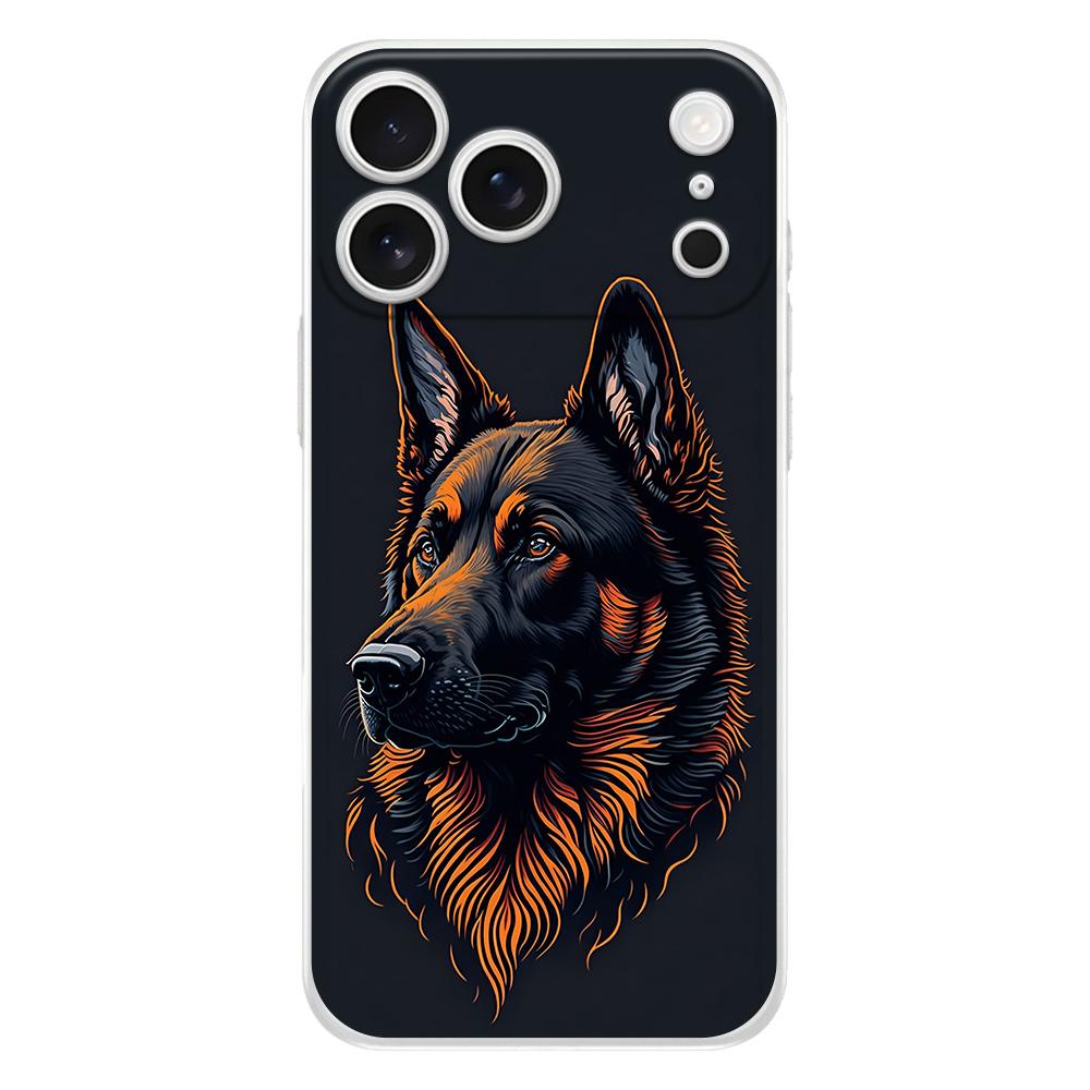 Soft Phone Case For iPhone 17 Air 16E 16 11 15 14 Pro MAX 12 13 7 8 Plus SE Easter Cover Protection German Shepherd Dog Cartoon