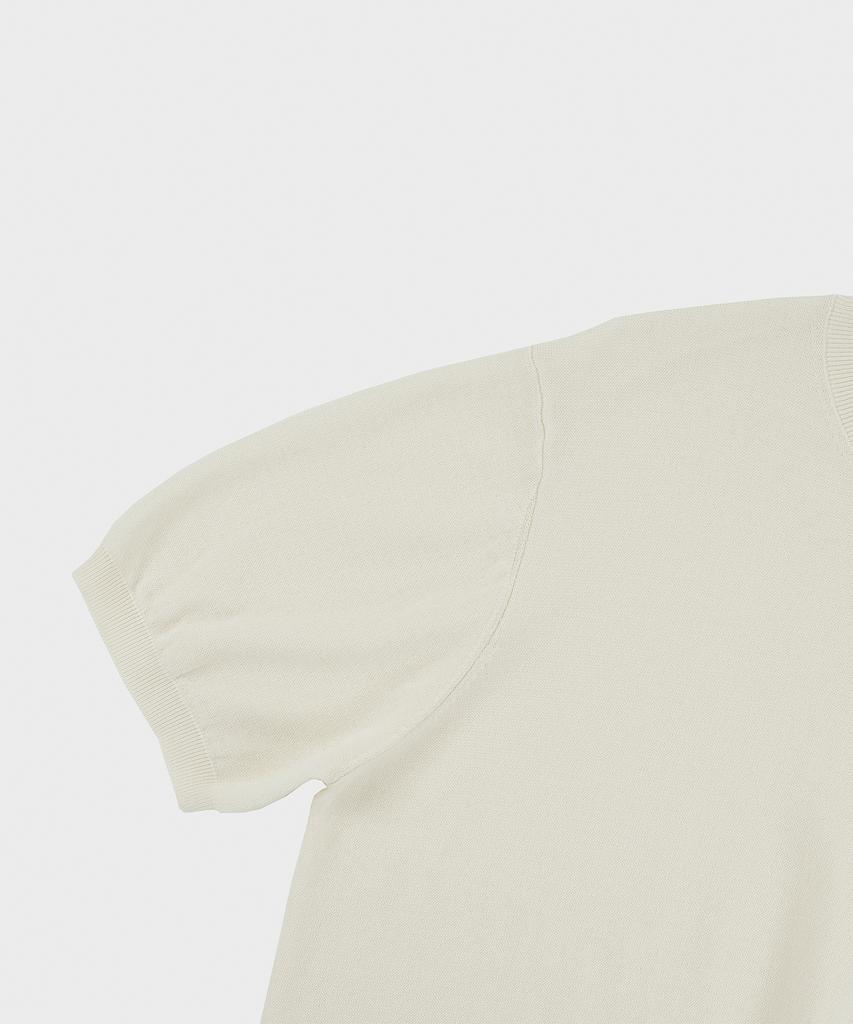BELLIEF Essential Hard Twist Cotton Short Sleeve Knit (Ivory)