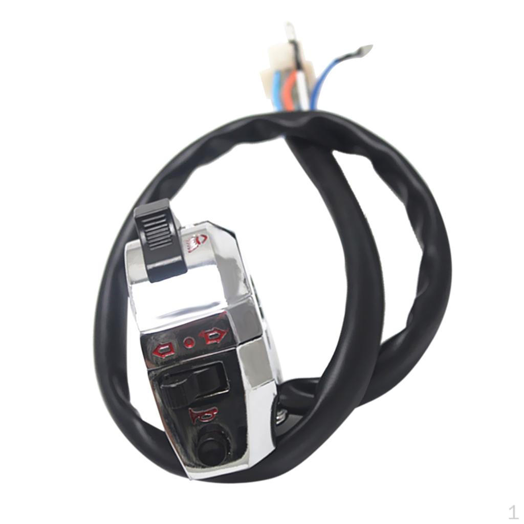 Replacement Motorcycle 7/8   22mm Handlebar High/Low Beam Turn Signal Light Horn Swtich