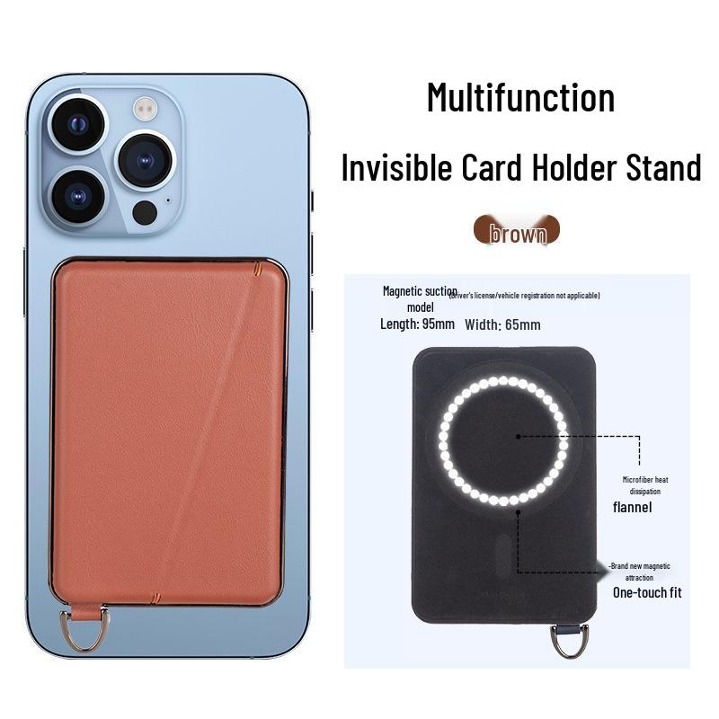 Magnetic Card Holder for Apple 16 Pro Max: Universal MagSafe PU Card Sleeve & ID Holder