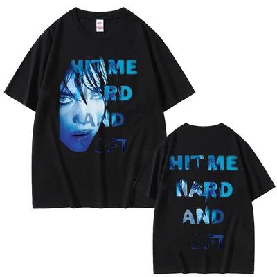 2026 Hit Me Hard and Soft Same Style Face Graphic T-shirt Men Women Fashion Pop Music T Shirts Unisex Cotton Oversized T-shirts