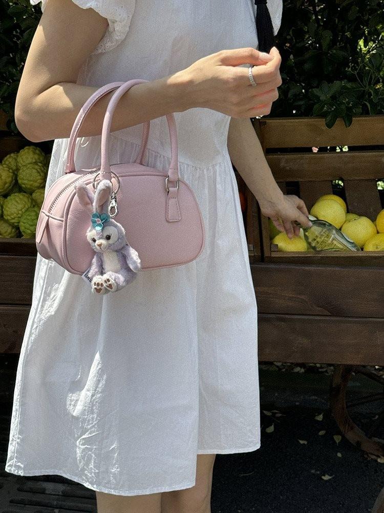 

Stylish Korean Small Handheld Square Bag For Women Versatile Bowling Boston Pillow Bag