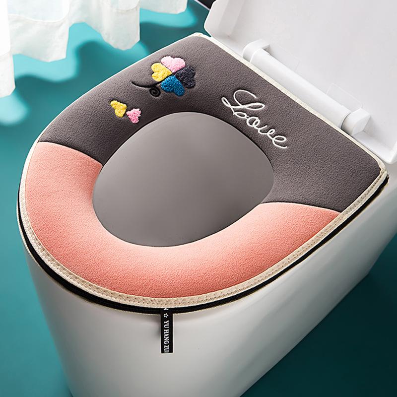 Capac de WC Patru Sezoane Universal Dublu cu Fermoar Perne de WC de Vară Modele cu Fermoar Impermeabile Capac de WC Casă