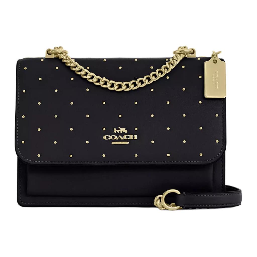 Coach 21 Claire Metallic Studded Leather Crossbody Bag Small Women bags Black CBH93-IMBLK