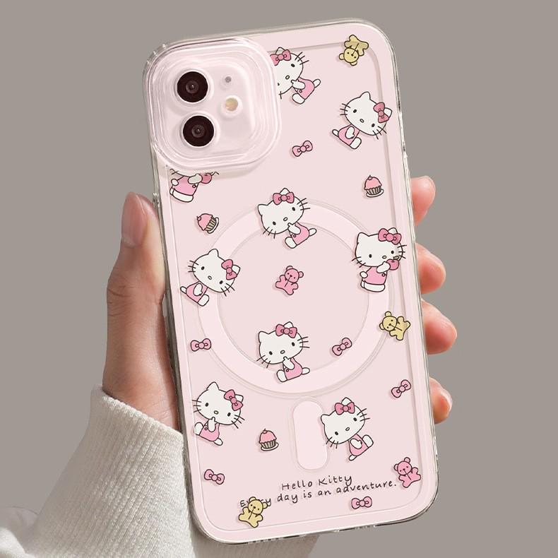 Magnetic Cat Phone Case for iPhone 17/16/15/14/13 Pro - Cute Design for Girls