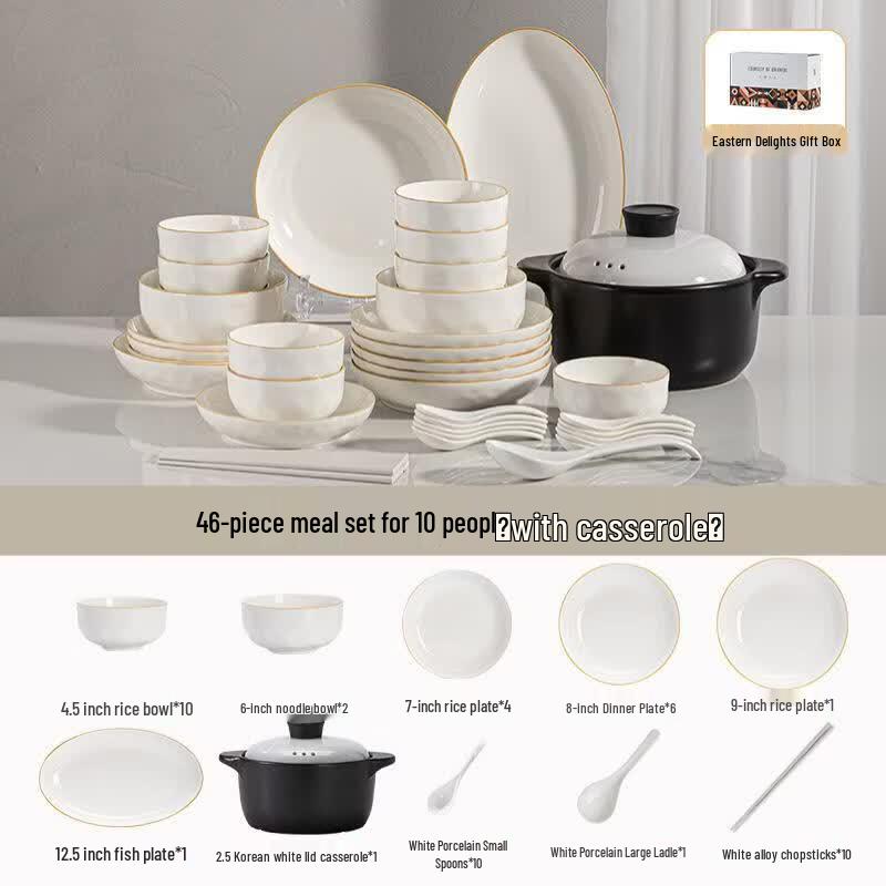 Yi Ceng 46-Piece Bone China Dinnerware Set