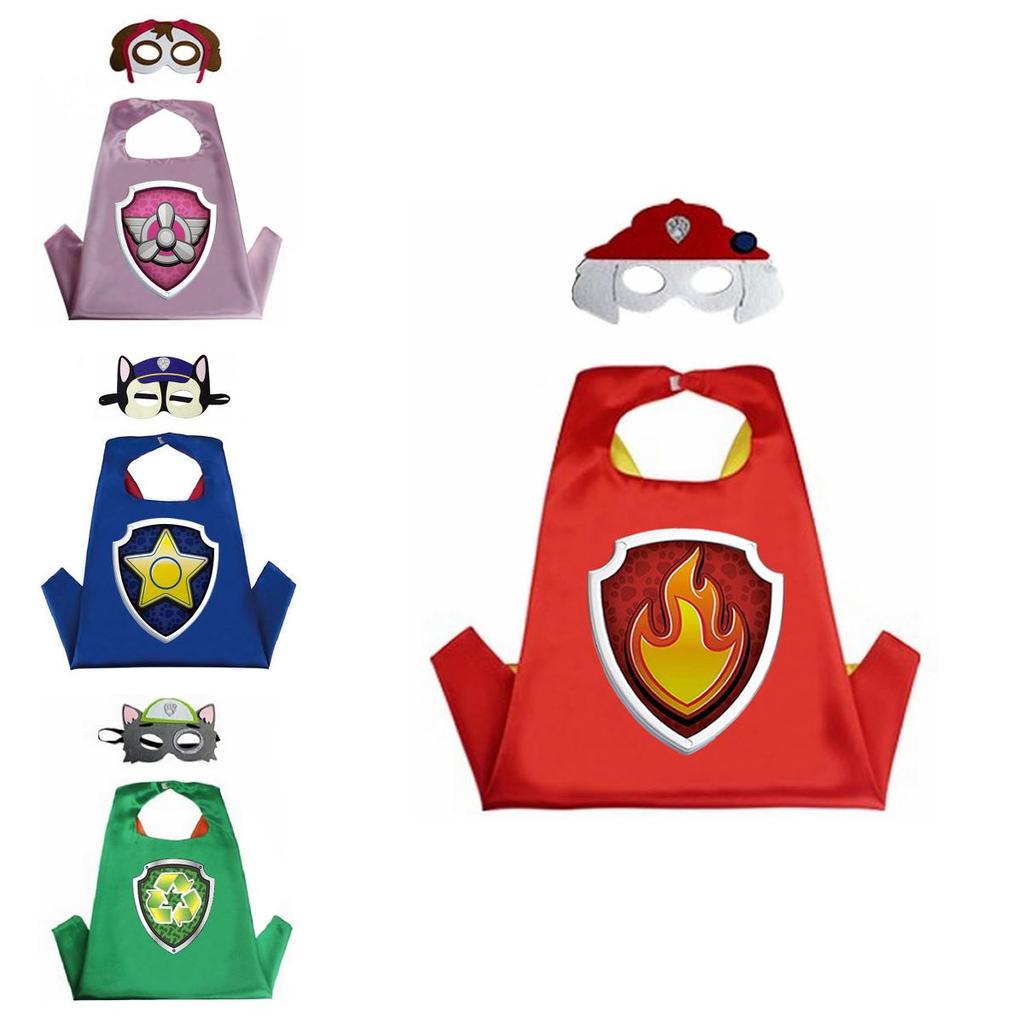 Vibrant Paw Patrol Cartoon Costume Cape And Mask Set For Kids Parties And Play