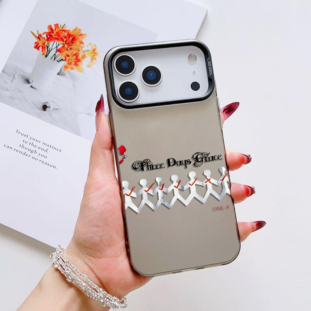 Fashion T-Three Days Grace Phone Case For iPhone 17 16 15 14 13 12 11 Pro Max Air Matte Laser Aurora Shockproof Funda