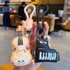 Musical Instrument Keychain Set: Violin & Piano PU Leather Pendants for Couples, Bags, or Cars