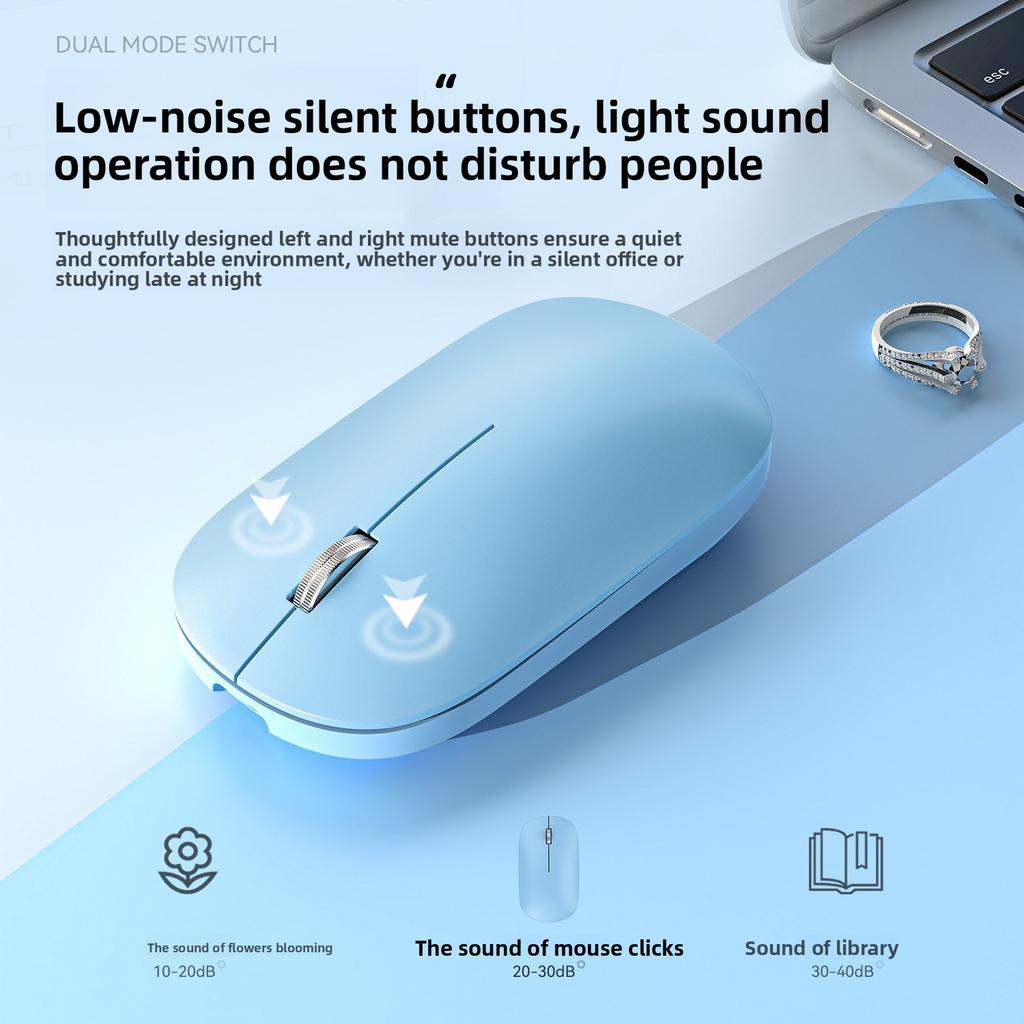 Wireless Mouse Bluetooth Mute Rechargeable Bluetooth Dual Mode Notebook Desktop Tablet Office Game
