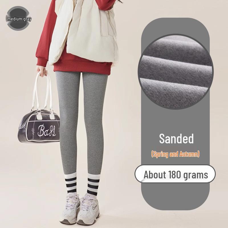 

Women s Gray Matte Vertical Striped Leggings: Plus Size, Elastic, Slimming, Tight-Fit, Ribbed, Cropped, Spring/Autumn Style L (Recommended for 100-120 pounds)