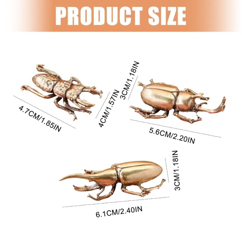 Elegant Antique Alloy Insect Miniature Statue Premium Collectible Ornament For Study Room Home Office Decors Gift