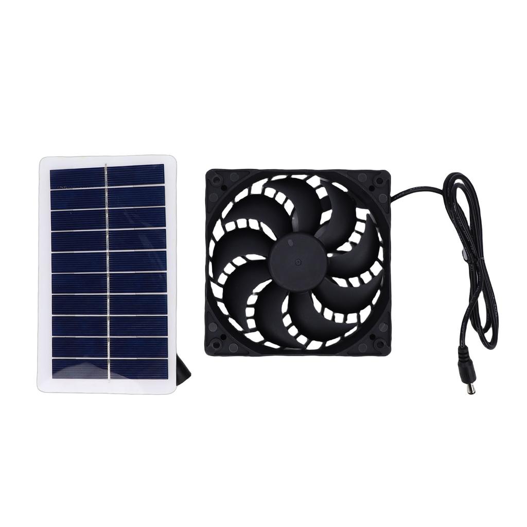 Solar Exhaust Fan with Solar Panel Heat Dissipation Ventilation Fan Set for Chicken Coop Greenhouse Shed Pet House