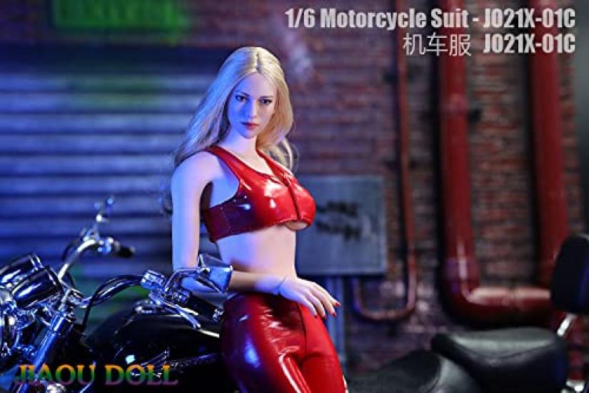 Scale Figure Motorcycle Suit for Women Sexy Beauty Red Motorcycle Clothes Leather Corset and Pants Set Head and Shoes Not [TOYBARJAPAN] 1/6 JO-21X-01C