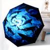 Shark Swarm Theme 8 Bone Hand Automatic Folding Umbrella, Compact and Portable Design, A Perfect Gift for Birthday, Christmas or Business Us