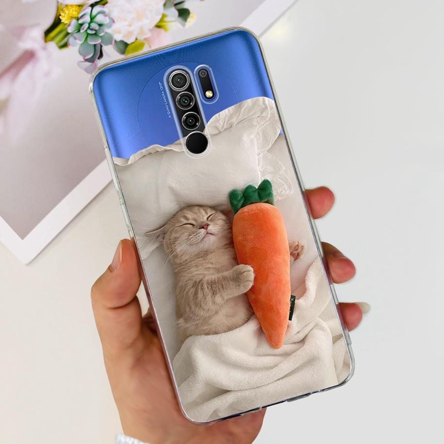 For Xiaomi Redmi 9 Case 6.53" Cover For Redmi 9 Flower Butterfly Transparent Silicone Soft Phone Covers For Redmi 9 Prime Bumper