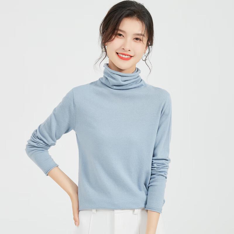 Jinjuan 100% Merino Wool Women's Mock Neck Sweater