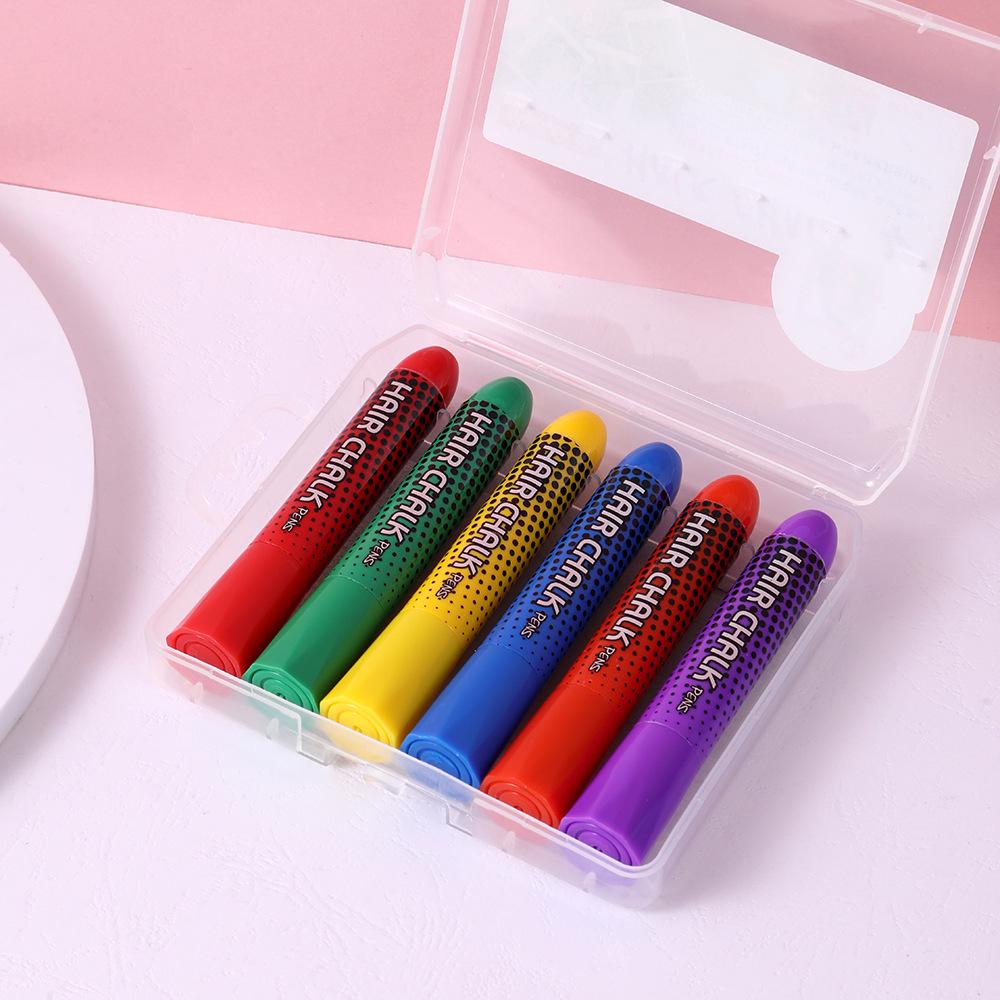 Glow-in-the-Dark Halloween Face Paint Crayons - 6 Colors, Water-Soluble, Luminous Body Art