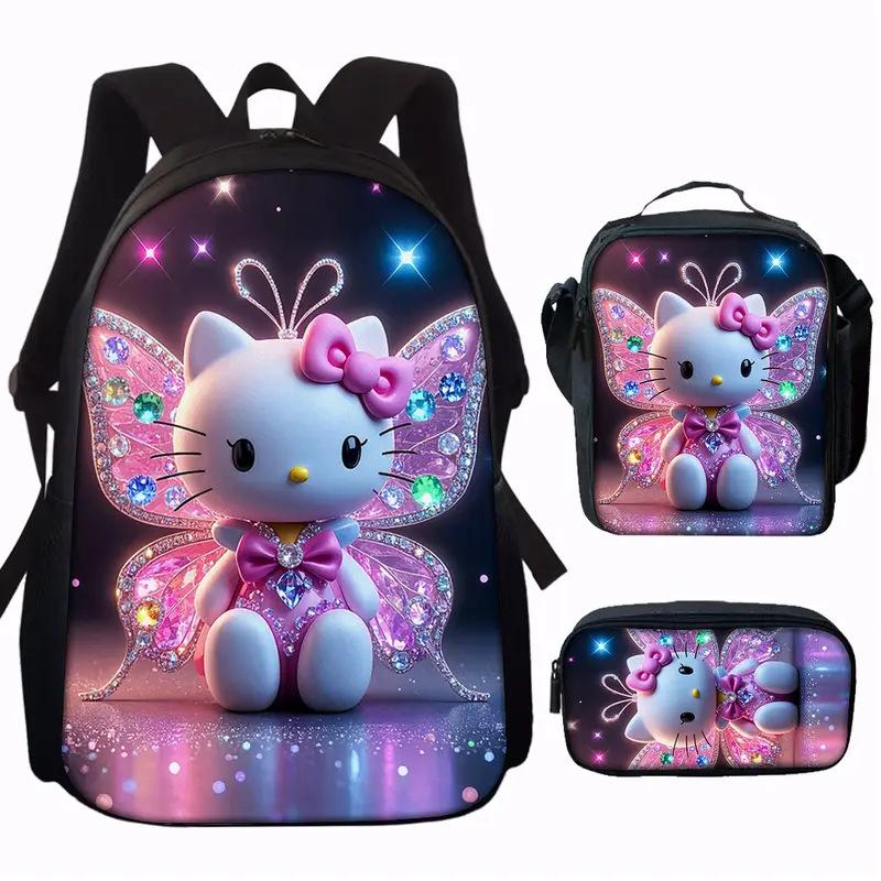 Stitc Schoolbag, Primary And Secondary School Student Backpack, Satchel, Pencil Case, Three-Piece Set, Animation Cartoon