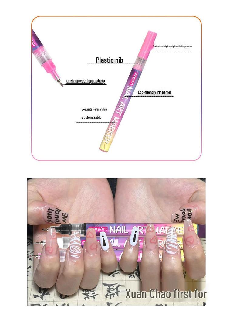 12-Color Acrylic Nail Art Graffiti Pen Set - Quick-Dry for DIY Painting, Dotting, and Outlining