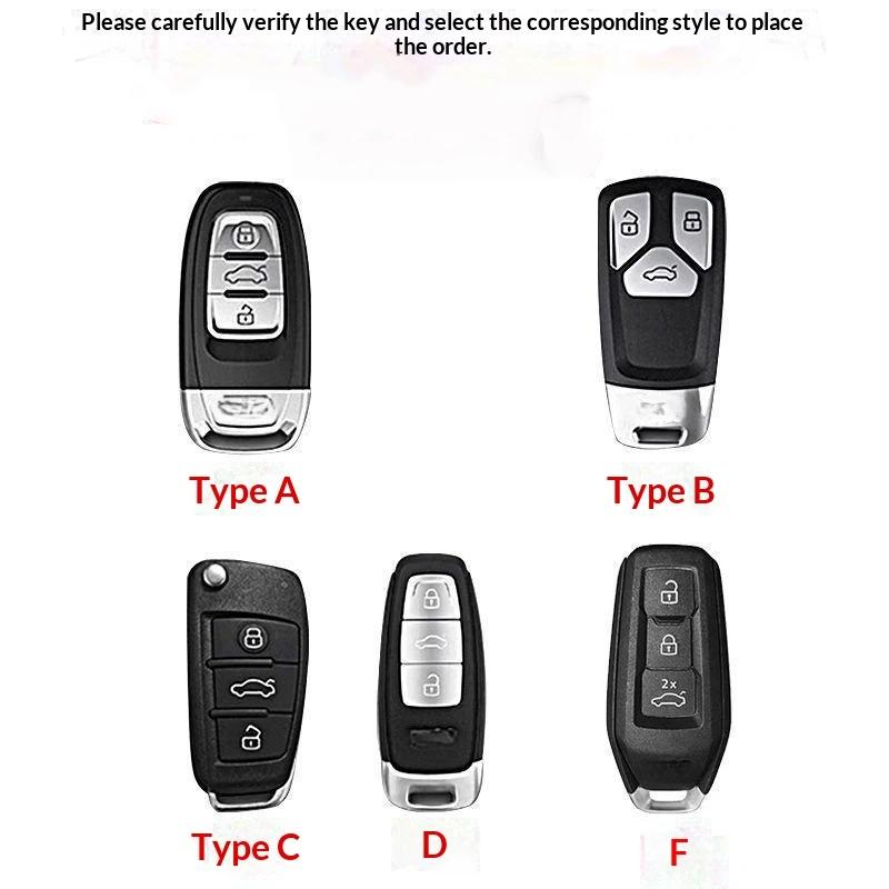Premium Zinc Alloy Remote Car Key Case Cover Smooth Texture Shockproof for A4L A6L Q5L A3 Q3 Q2L A5 A8 Q7 Auto Parts