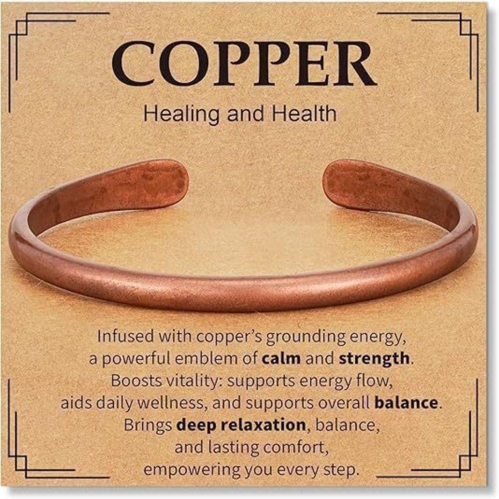 Adjustable Copper Bracelet Waterproof Bangle Jewelry Stylish Unisex Bracelet for Men and Women