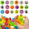 10PCS Halloween Luminous Marbles - Grotesque Pumpkin and Bat Designs, Durable Rubber Party Gifts, Play Designs, Safe Play