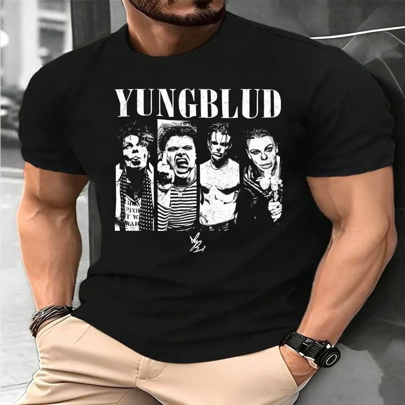 Vintage Yungblud Music Cotton Print Tshirt Oversized Tee Graphic Short Sleeve Shirt Unisex Men Women Summer Hip Hop Streetwear