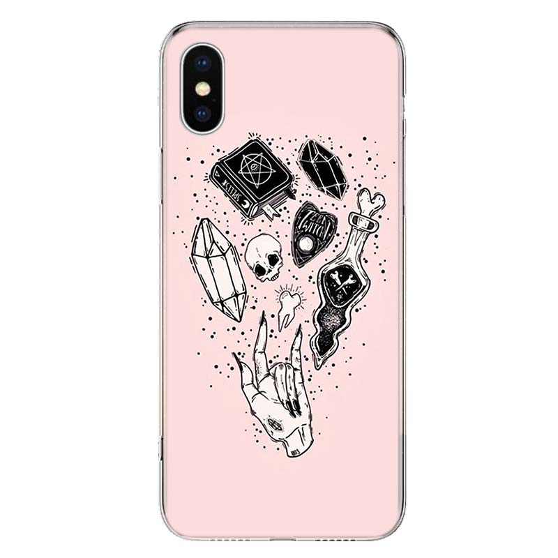 Pink Cat Skull Sorceress Witch Phone Case For iPhone 11 12 13 Mini 14 15 Plus 17 Air 16 Pro Max 16E 7 8 SE 2020 Customized Print
