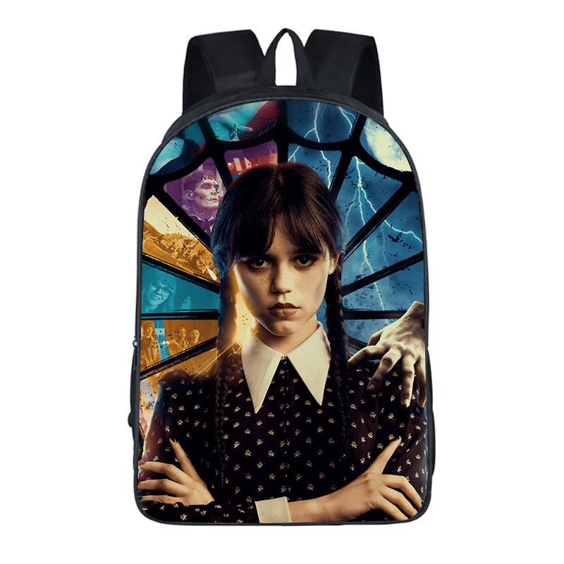 

Wednesday Girl Backpack With Large Capacity Cartoon Student School Bag For Kids Wednesday02