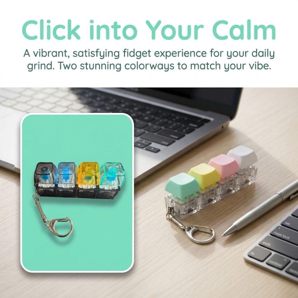 4 Tasten Fidget Tastatur Bunte Acryl Clicker Tastatur Stressabbau Tastatur Fidget Spielzeug Schule