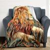 1pc Lion Safari Blanket, Lightweight Flannel Throw Blanket For Sofa, Bed, Travel, Camping, Living Room, Office, Couch, Chair, And Bed