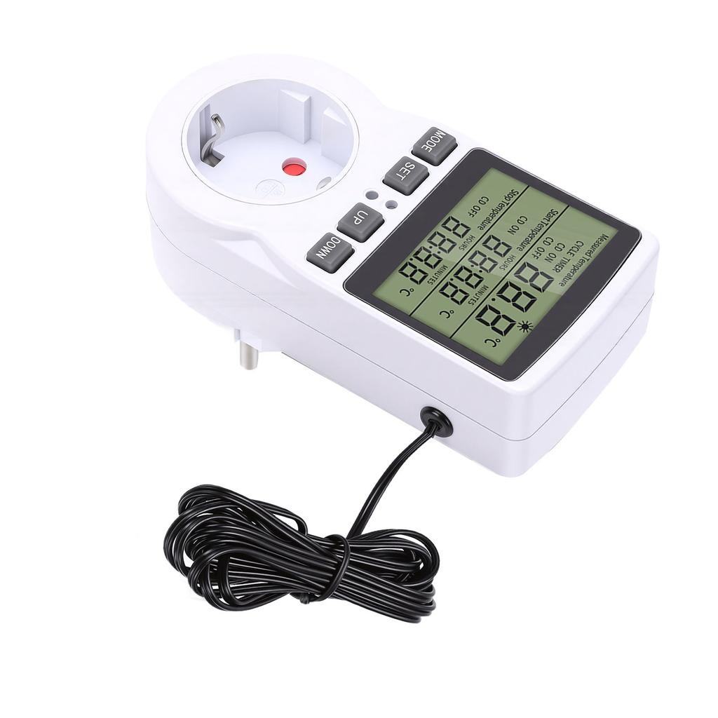 Digital Temperature Controller LCD Display Countdown Digital Thermostat Outlet Socket with Timer for Industrial
