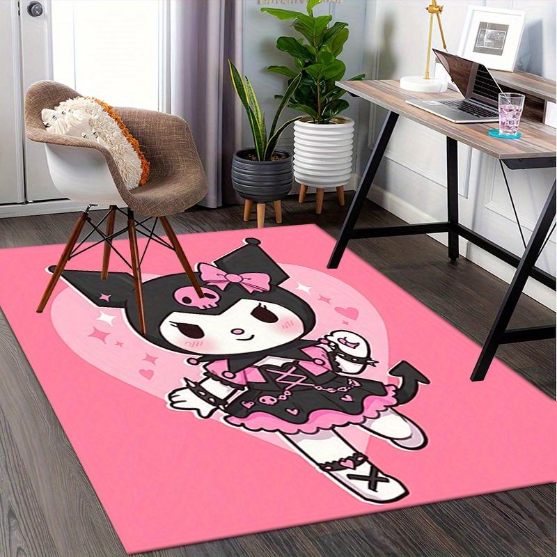 Office Rug Kuromi, Gothic Lolita Anti-Slip Rug, Machine Washable for Living Room, Bedroom, Office, Multiple Sizes, Bedroom Mat, Decorative Mat, Durabl