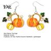 Decorative Fall Festival Earrings 1 Pair Pumpkin Acrylic Drop Earrings, 2D Harvest Dangle Colorful Jewelry for Women, Halloween Thanksgiving