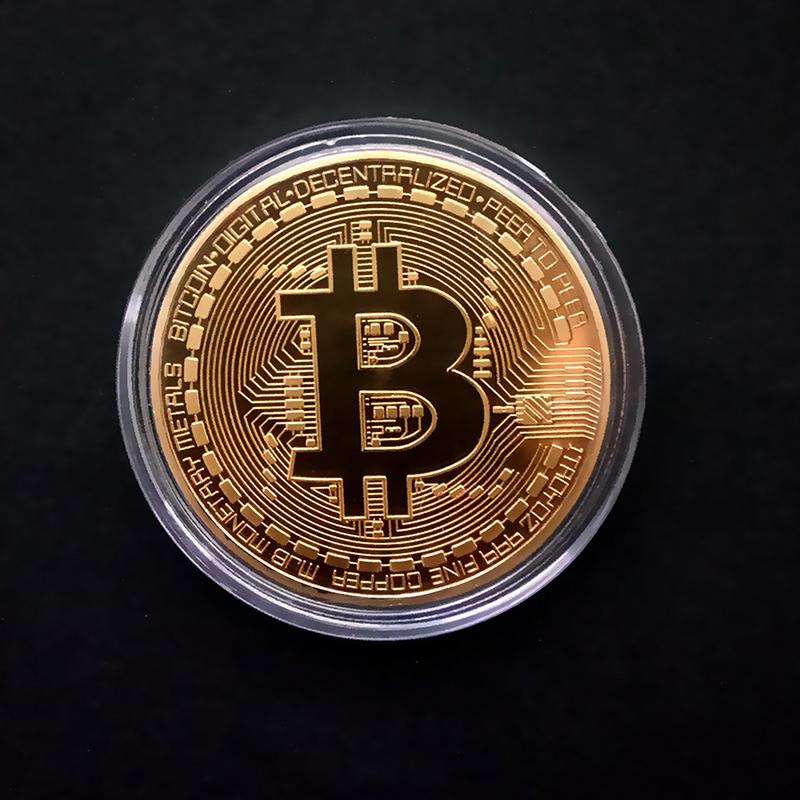 

1PCS Gold Plated Bitcoin Coin Collectible Art Collection Gift Physical Commemorative Casascius Bit BTC Metal Antique Imitation золотой