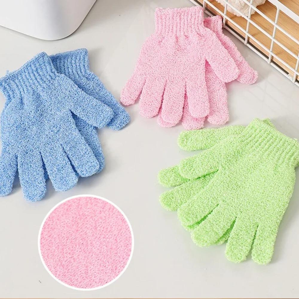 Five Fingers Bath Gloves Reversible Exfoliating Shower Body Scrub Gloves Cleansing Tools Bath Towel Bath Products Back Scrub