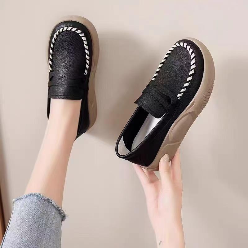 Fashion Spring Autumn new soft soled are casual comfortable thick soled can stand for a long time without tiring feet single shoes