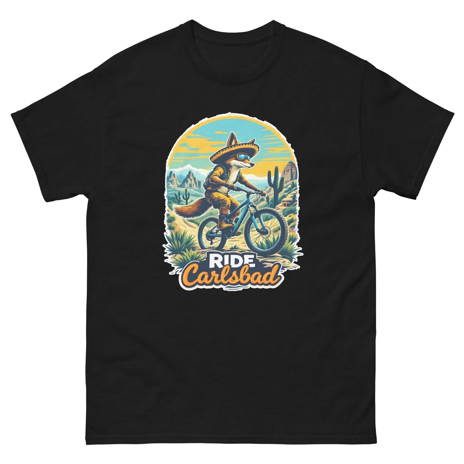 Ride Carlsbad Fox Fun USA Bike Cycling Animal T-Shirt L