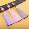 8cm Small Silk Tassel Earrings Pendant Charms Crafts Silver End Caps Tassels Brush for DIY Jewelry Making Accessories 5pc