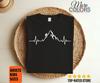 Climbing Heartbeat Shirt, Mountain EKG Graphic Tee, Rock Climber Silhouette, White Pulse Design, Outdoor Adventure Gift, Bouldering Birthday