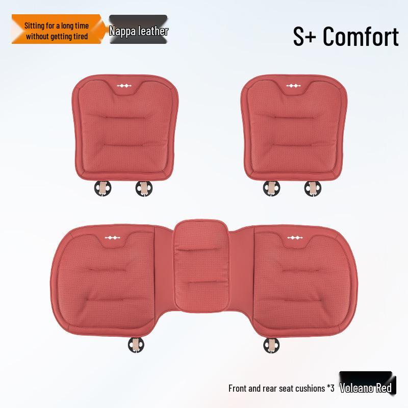 Equation Leopard Titanium Universal Nappa Leather Car Seat Cushion - All-Season, Breathable, High-Grade Rear Cover