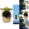 Creative Baby Yoda Cartoon Plant Pot With Water Drainage For Home And Office Decor