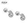 European-American Style Rhinestone Lightning Stud Earrings