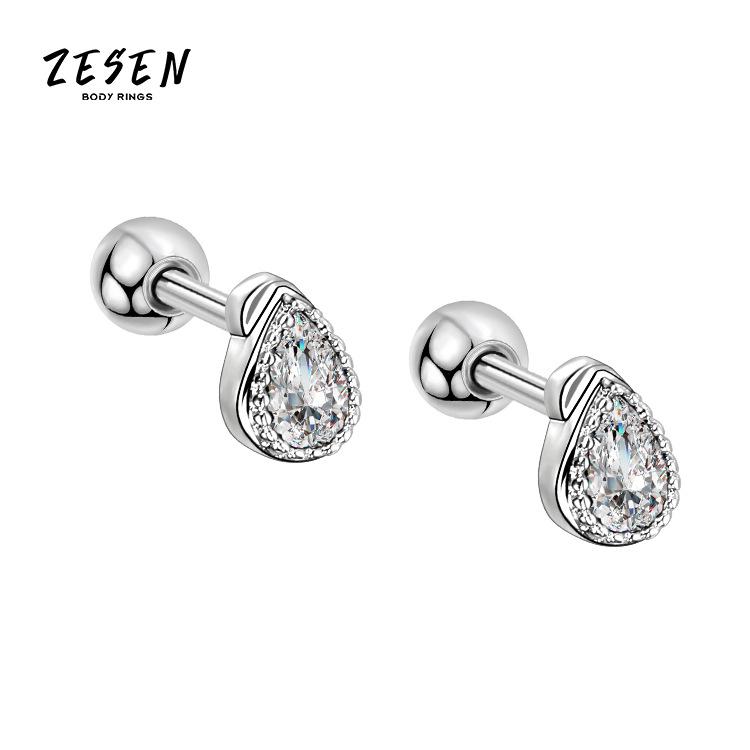 European-American Style Rhinestone Lightning Stud Earrings