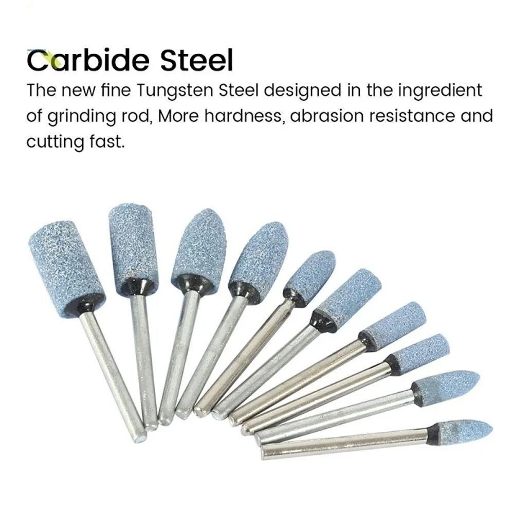 10Pcs Blue Grinding Stone Wheel Abrasive Mounted Stone Electric Drill Power Tools Accessories
