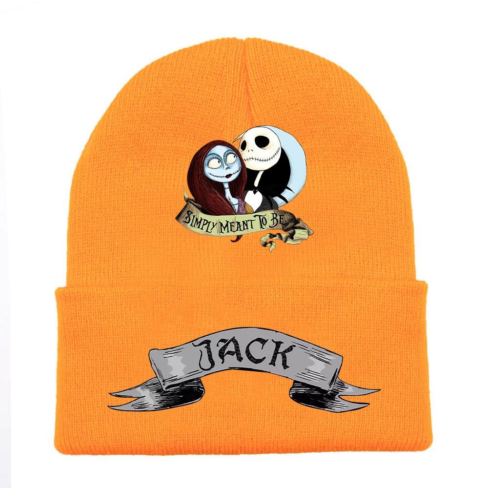 Jack Pumpkin Prince Knit Hat Colorful Halloween Print Unisex Winter Warm Cap